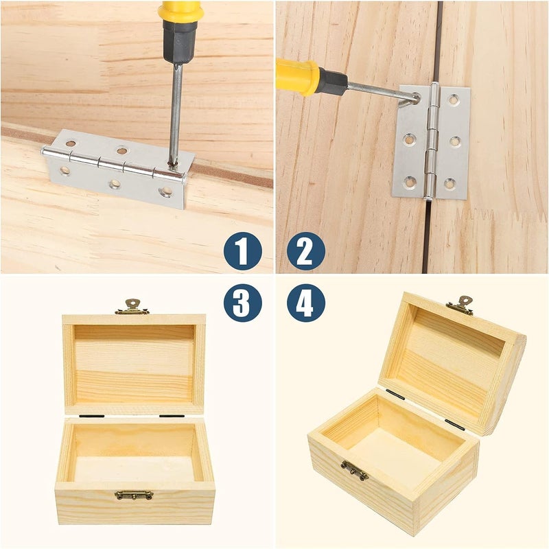 ZAQW 20Pcs Stainless Steel Folding Hinges 3 inch Door and Window Hinges assigned 120 Screws - Image 4